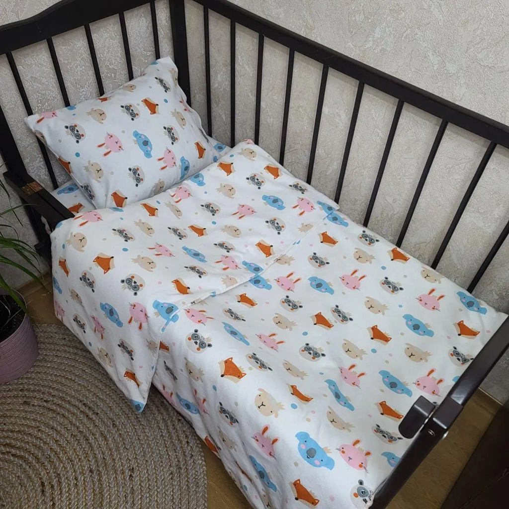 Комплект постельного белья в детскую кроватку из байки 120x60 см (106)