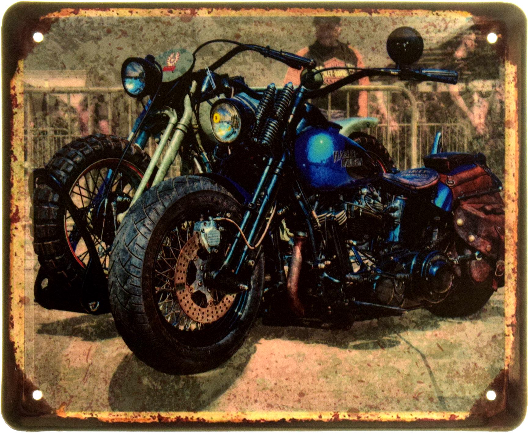 Табличка металлическая "Retro Motorcycle" 18x22 см (ms-103951)