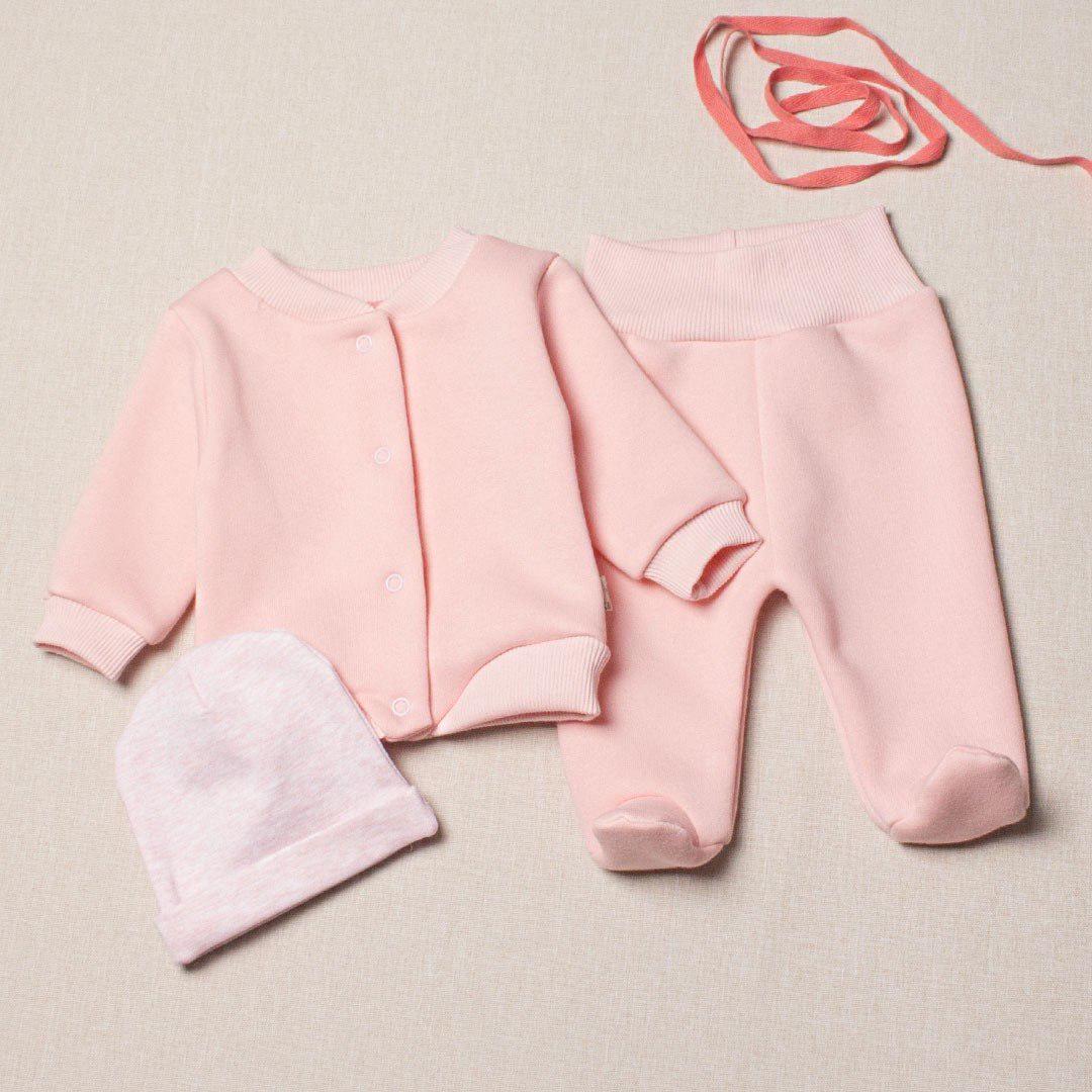 Комплект для новорожденных RoyalBaby р. 62 трехнить на флисе Пудровый (142850-1795)