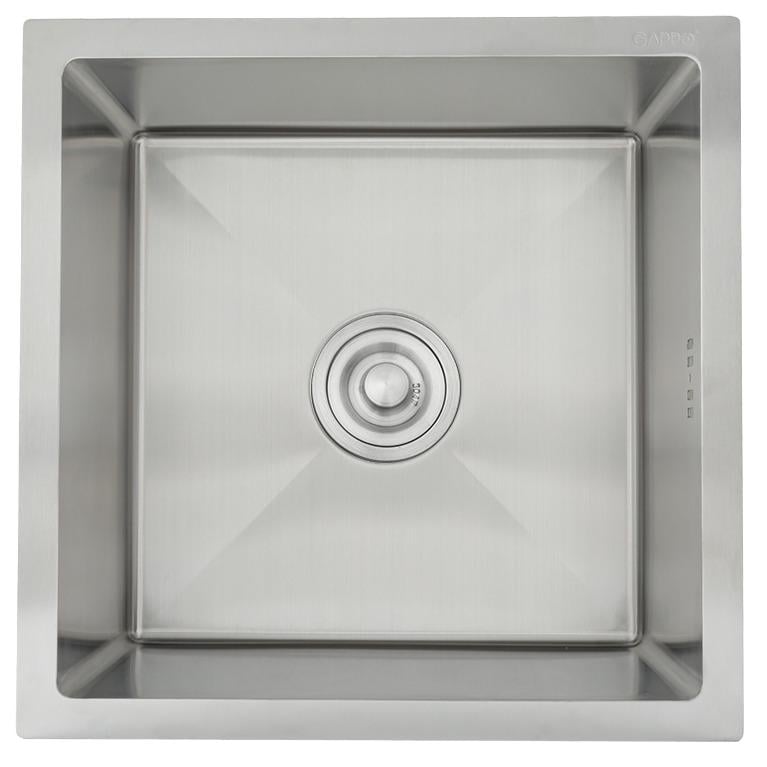 Мойка кухонная Gappo SQ-1045125 из нержавеющей стали квадратная 440x440 мм 0.8 мм Матовый (25960527)