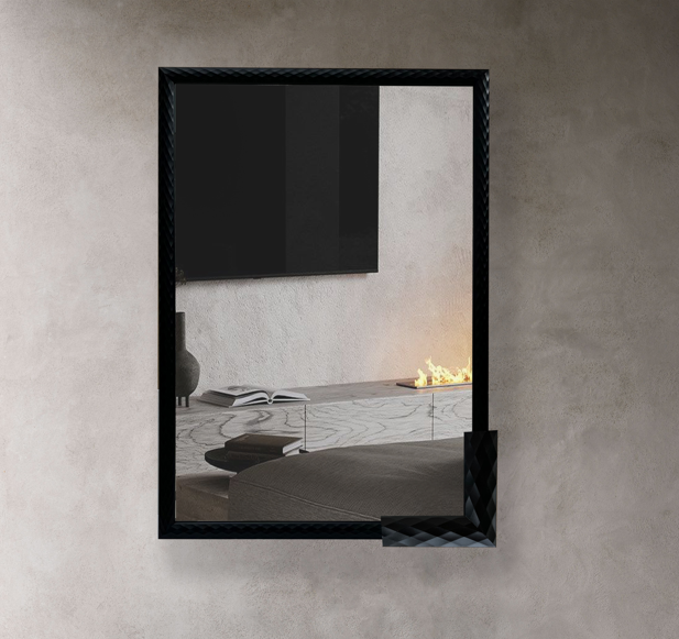 Дзеркало настінне в пластиковій багетній рамі 1000x500 мм Чорний (BI-282-A-06 С3545) Дзеркало настінне в пластиковій багетній рамі 1000x500 мм Чорний (BI-282-A-06 С3545)