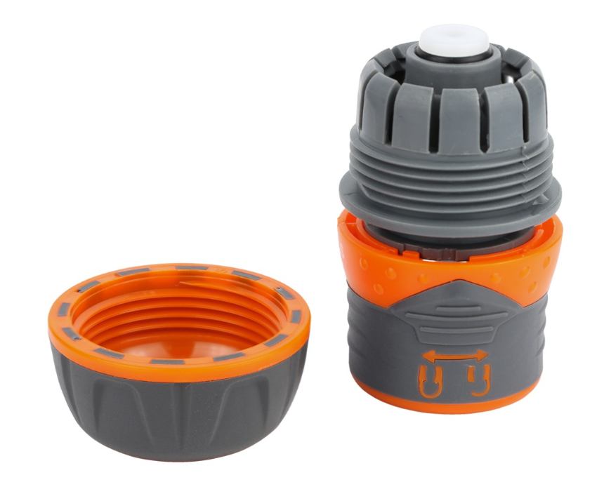 Коннектор быстросъемный Flora 1/2" для шланга 3/4" с аквастопом и замком (5015454)