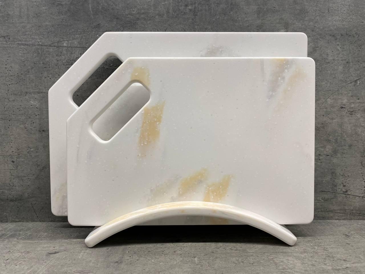 Набір дошок кухонних Celadon зі штучного акрилового каменю на підставці 2 шт. (191)