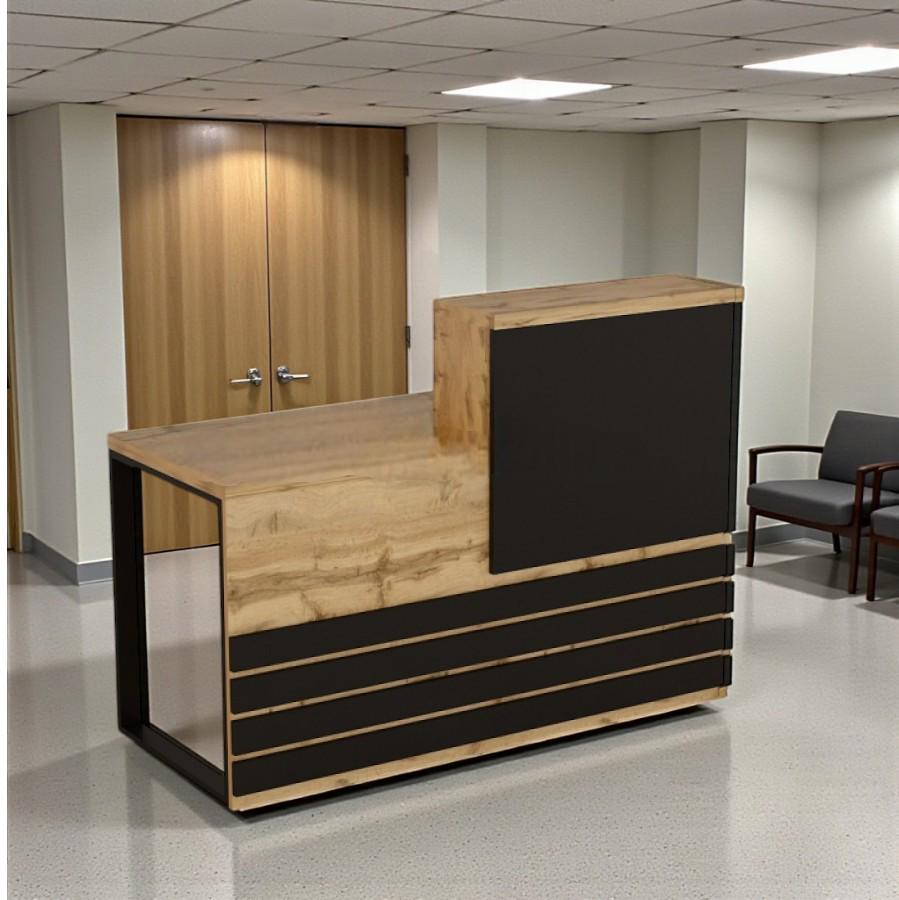 Стойка администратора Tobi Sho Ресепшн/5 левосторонняя для офиса 1200х636х1090 мм Дуб аппалачи/Черный
