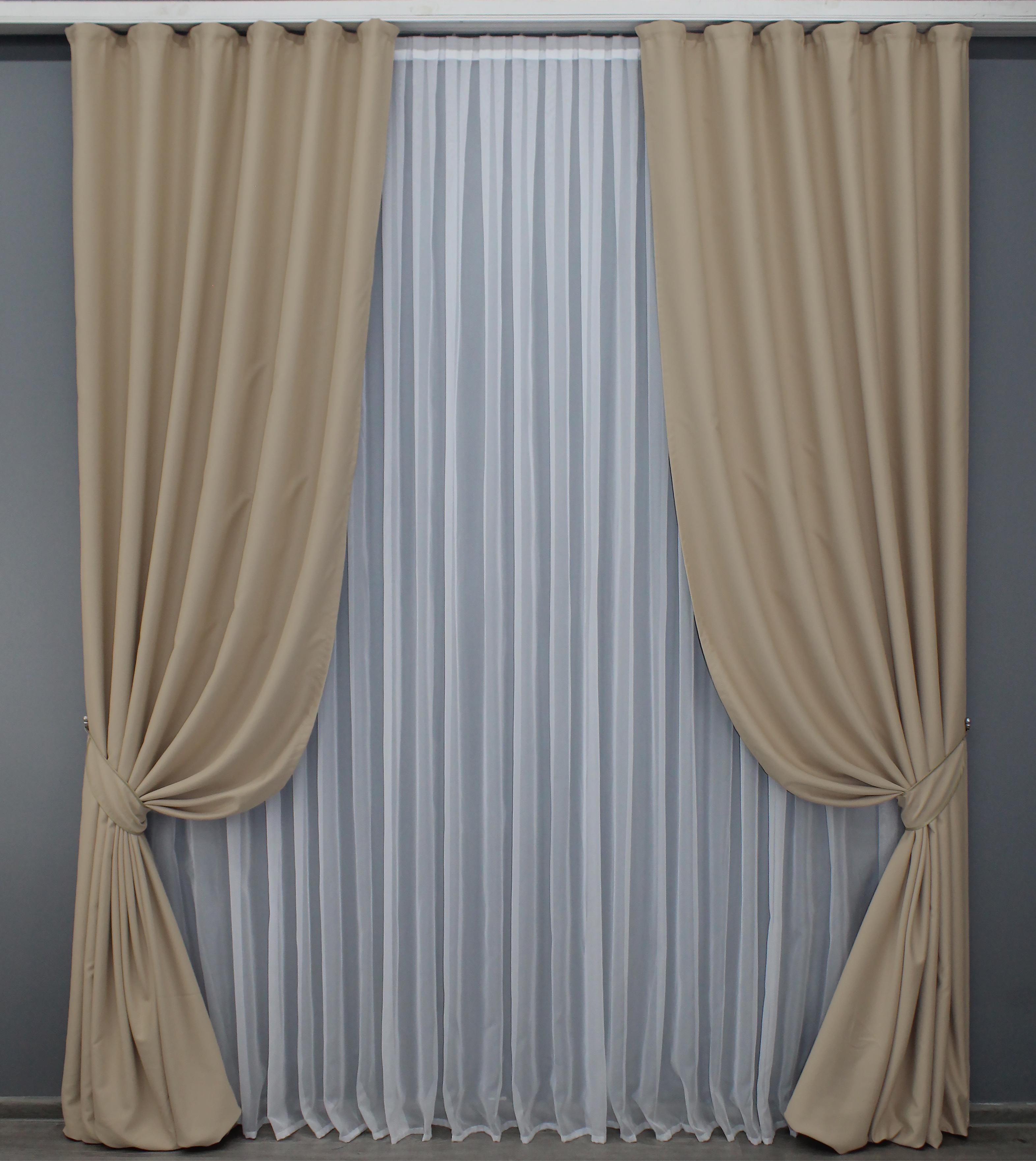 Комплект штор VR-Textil Midnight №1225ш блекаут 150х270 см 2 шт. Темно-бежевий (33-0140) - фото 1 Комплект штор VR-Textil Midnight №1225ш блекаут 150х270 см 2 шт. Темно-бежевий (33-0140) - фото 1