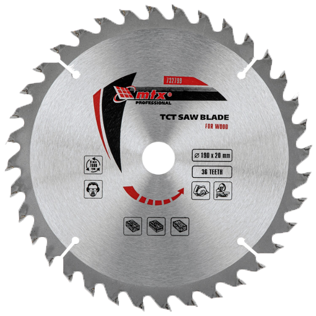 Диск пильный MTX 36T с напайками 190x20 мм (54334) - фото 2