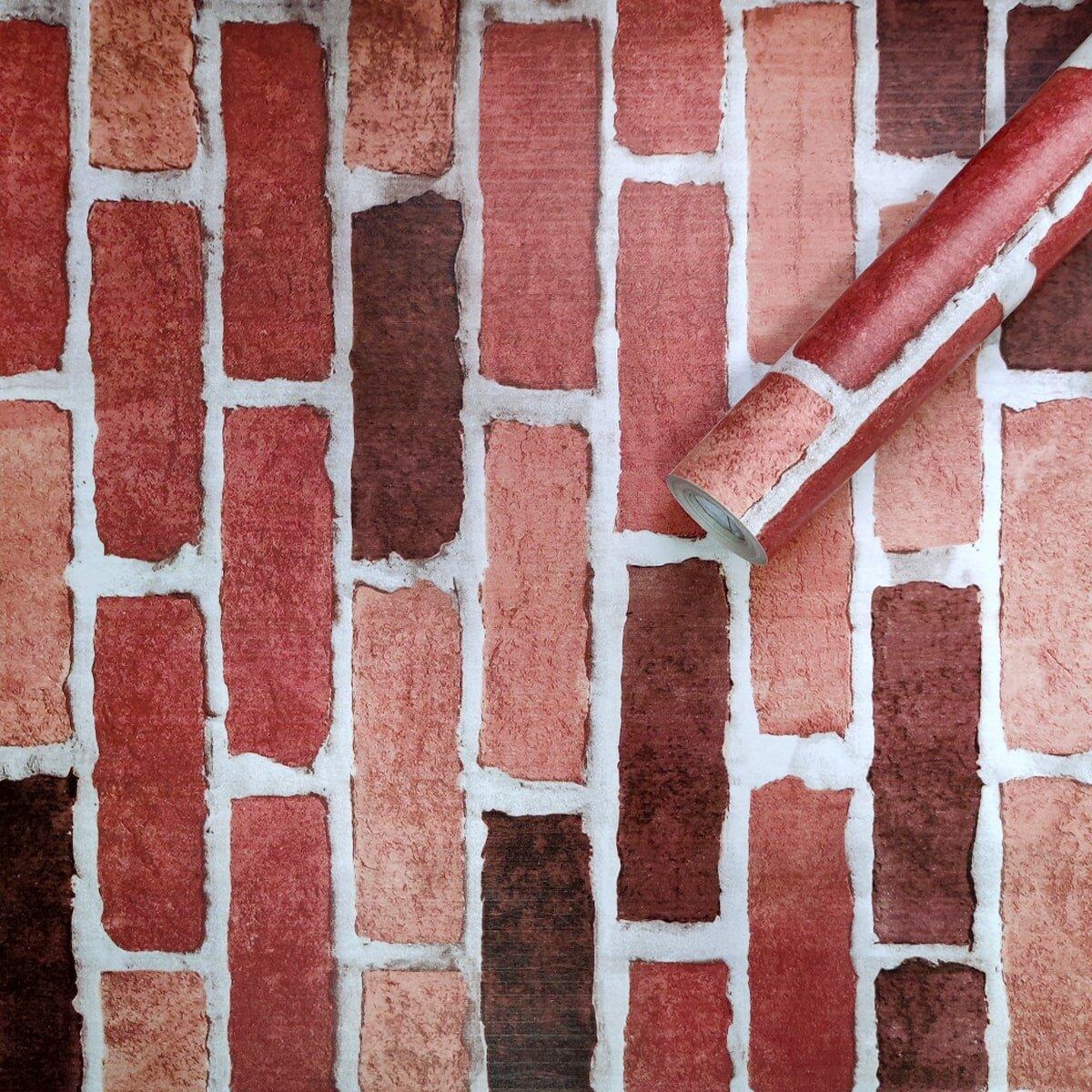 Пленка самоклеящаяся Кирпич 0,07 мм 0,45х10 м Бордовый (SW-00001271)