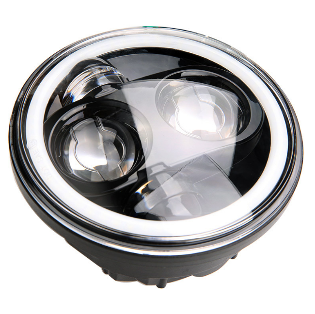 Фара для мотоцикла с ангельским оком и поворотниками 5,75" 14 см LED (2854706610)