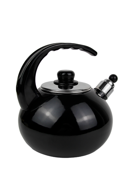 Чайник со свистком Kamille Vizo эмалированный с двойным дном для газа и индукции 2,5 л Черный (1039А) - фото 2 Чайник со свистком Kamille Vizo эмалированный с двойным дном для газа и индукции 2,5 л Черный (1039А) - фото 2