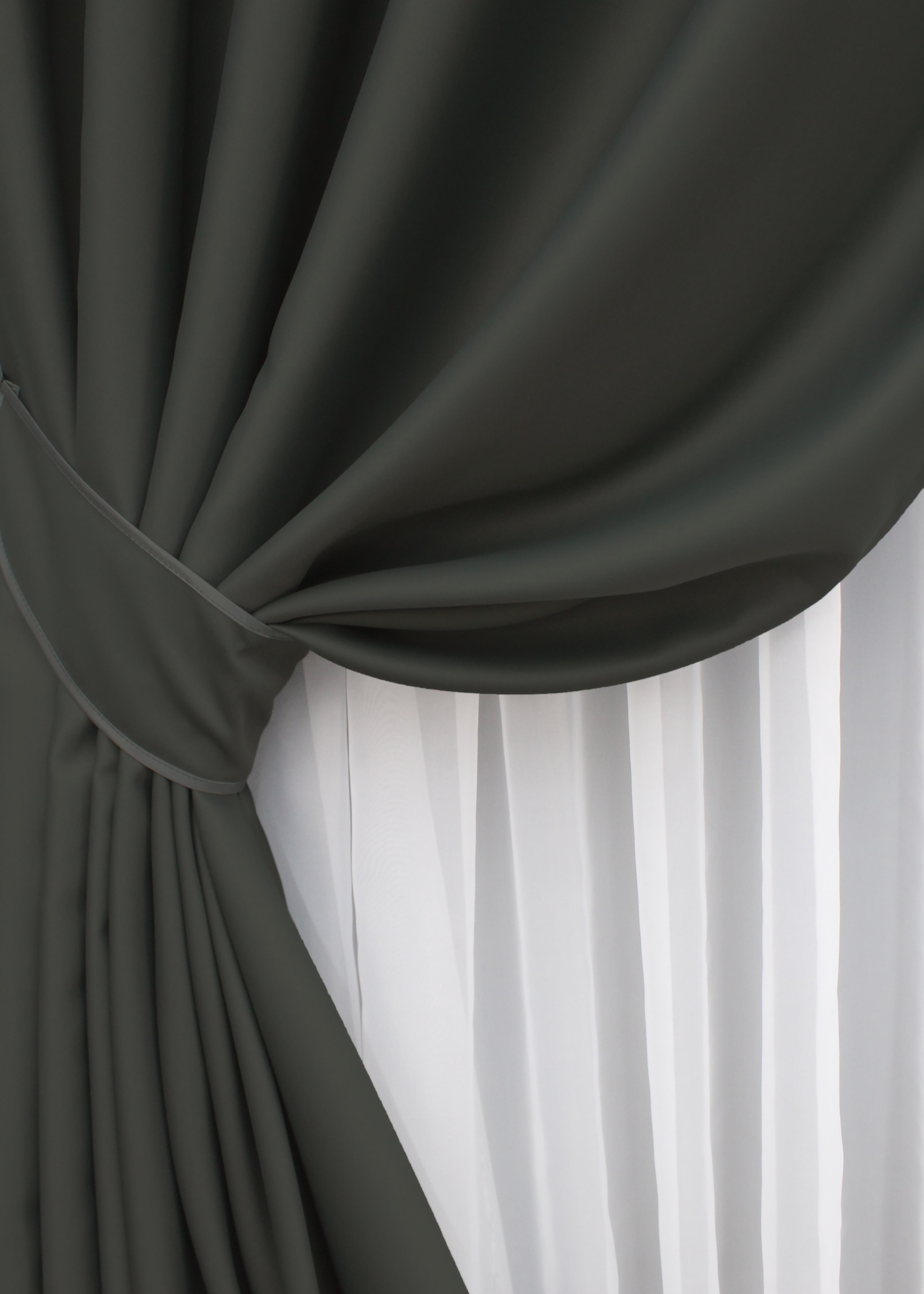 Комплект штор на люверсах VR-Textil Midnight № 1400ш 150х270 см 2 шт. Темно-сірий (37-0140) - фото 3 Комплект штор на люверсах VR-Textil Midnight № 1400ш 150х270 см 2 шт. Темно-сірий (37-0140) - фото 3