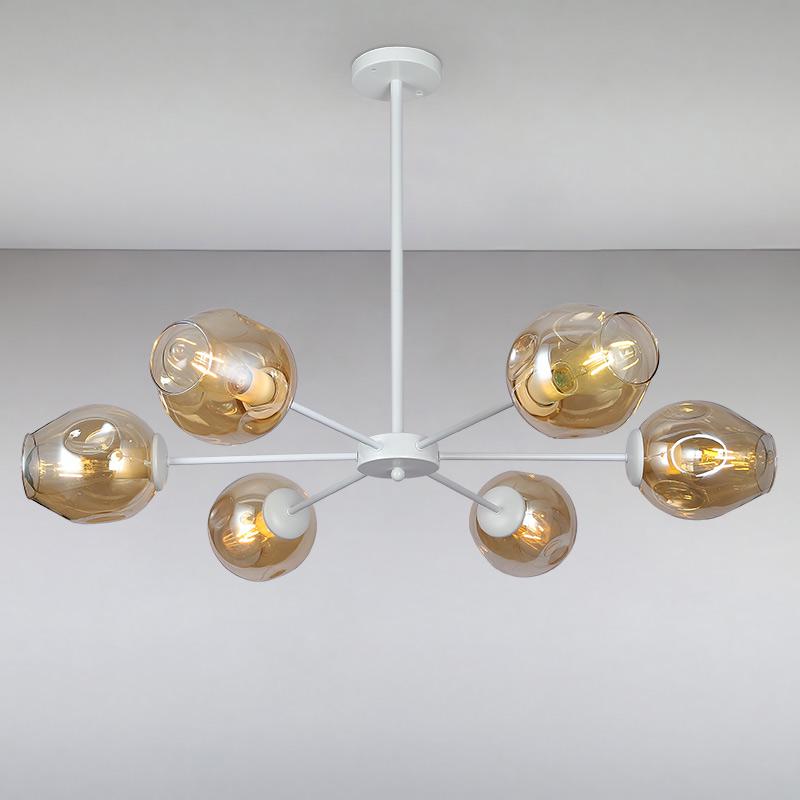 Люстра подвесная молекула Light House LS-15179-6 WH+BR на шесть ламп Белый/Коричневый