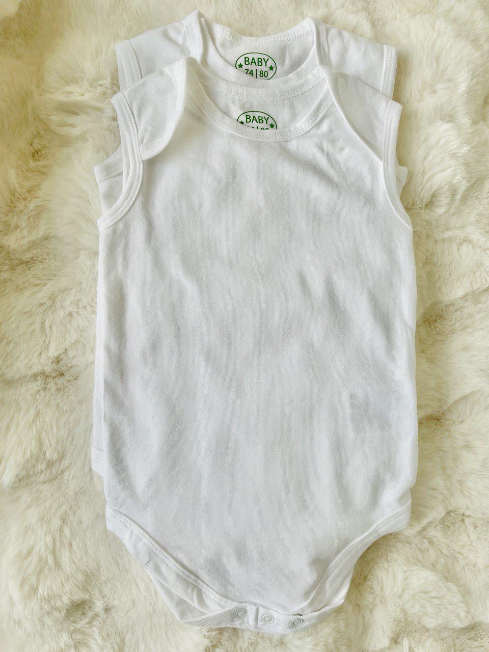 Набір з 2 боді для малюка 50/56 см Білий (М-0045-Б:62/68) Набір з 2 боді для малюка 50/56 см Білий (М-0045-Б:62/68)
