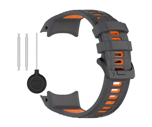 Ремешок Sport Silicone Dual Color для Garmin Enduro 2/3/Tactix 7/Instinct 3 со шпилькой 50 мм 26 мм Серый с оранжевым