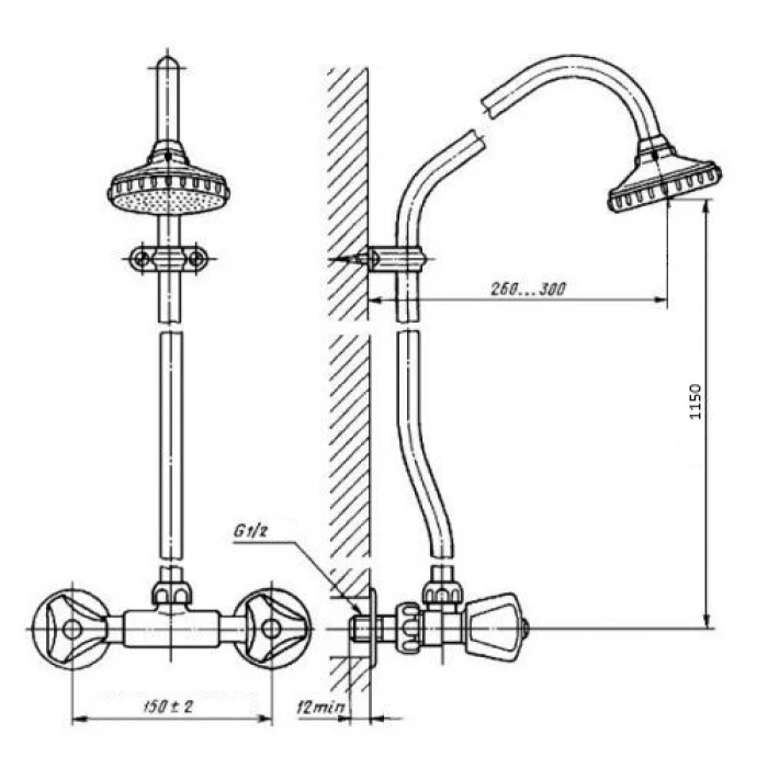 Душова колона Zerix Z888 зі стаціонарною лійкою (Z888) - фото 2