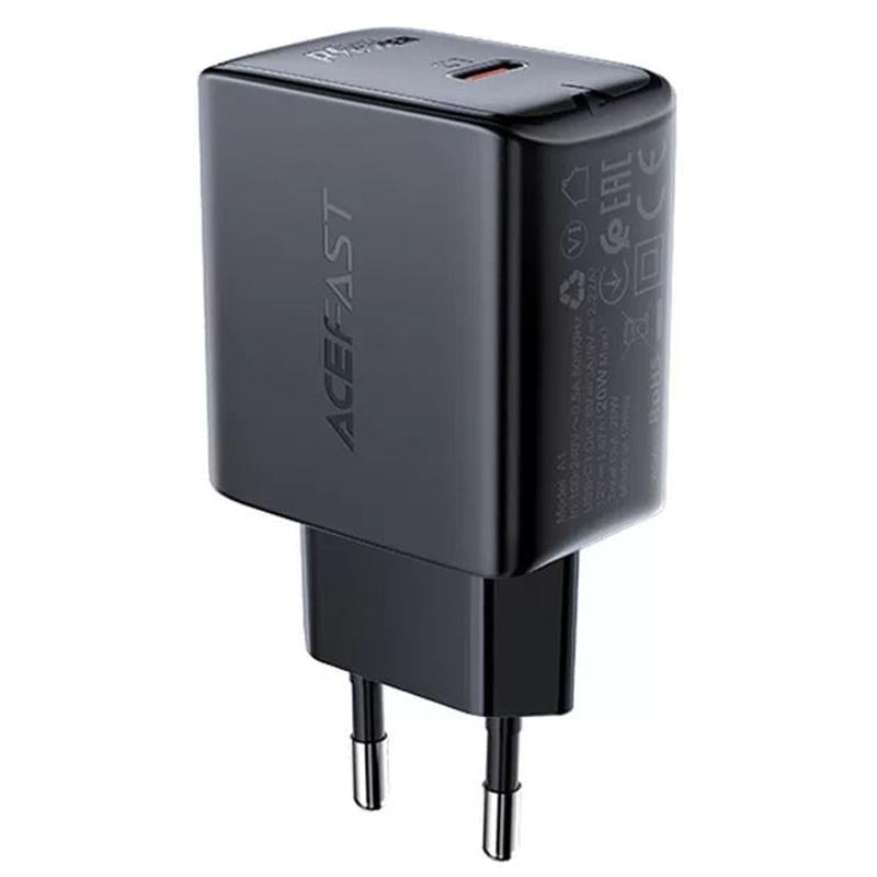 Зарядний пристрій мережевий Acefast A1 PD20W 1USB-C Black (00000065898_1)