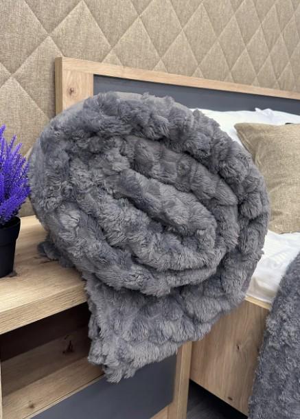 Покрывало на кровать Соты плюш 200х230 см Серый (87-119) - фото 7