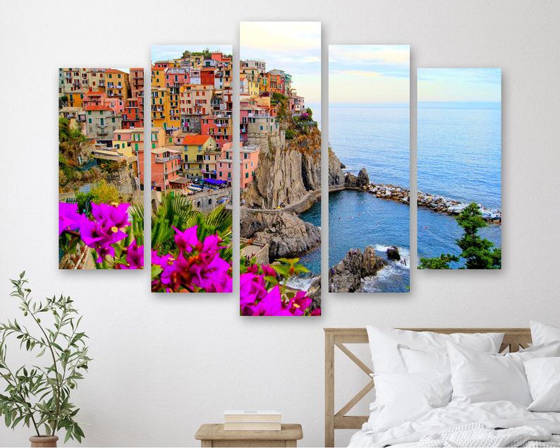 Модульная картина на холсте из пяти частей KIL Art Старинный город Манарола 112x68 см (M51_M_339)
