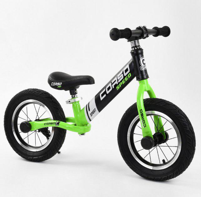 Біговел Corso 64207 надувні колеса 12" Салатовий