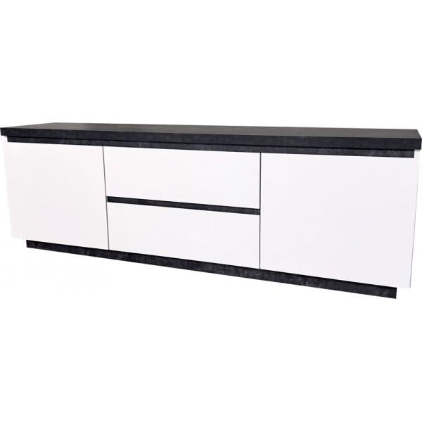 Тумба ТВ Світ Меблів Мия 2Д2Ш ДСП Бетон темный/Нимфея Альба