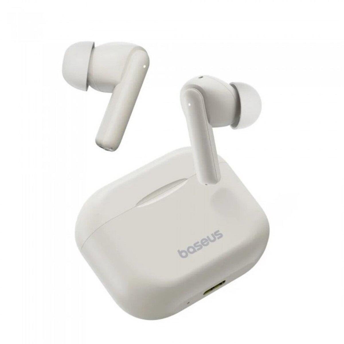 Навушники вакуумні BASEUS Bowie E17 бездротові з ENC-шумопридушенням та зарядним кейсом Білий (621132)