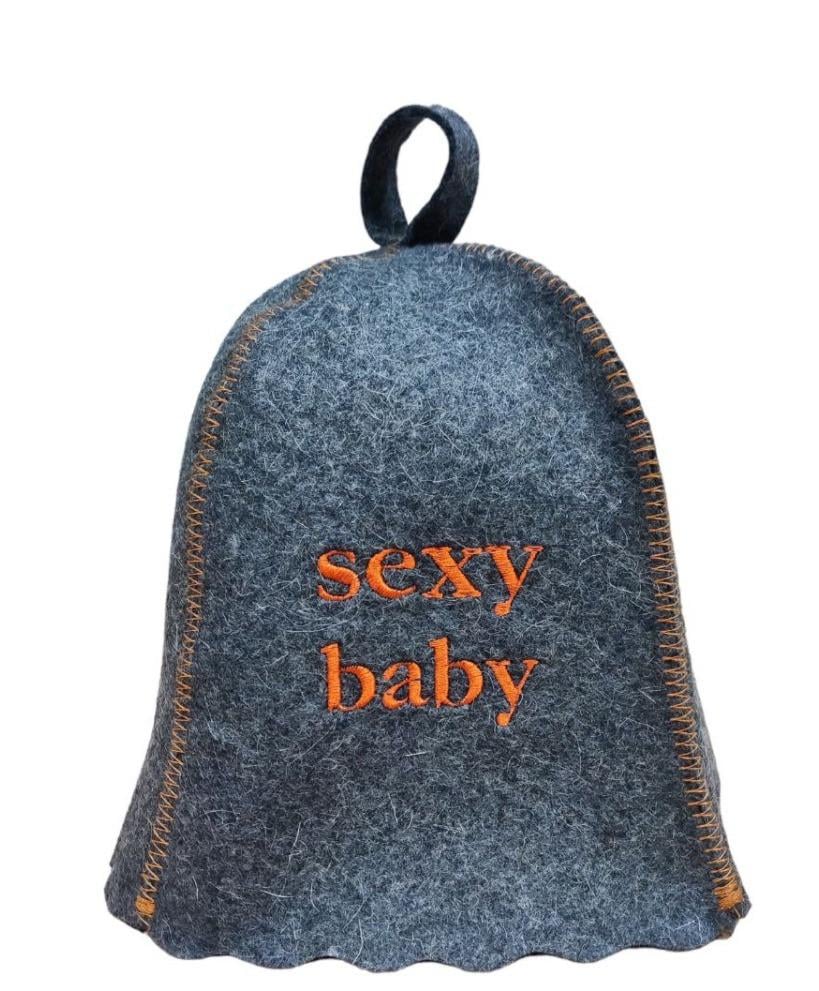 Шапка для бани Luxyart Sexy baby натуральный войлок Серый (LA-871)