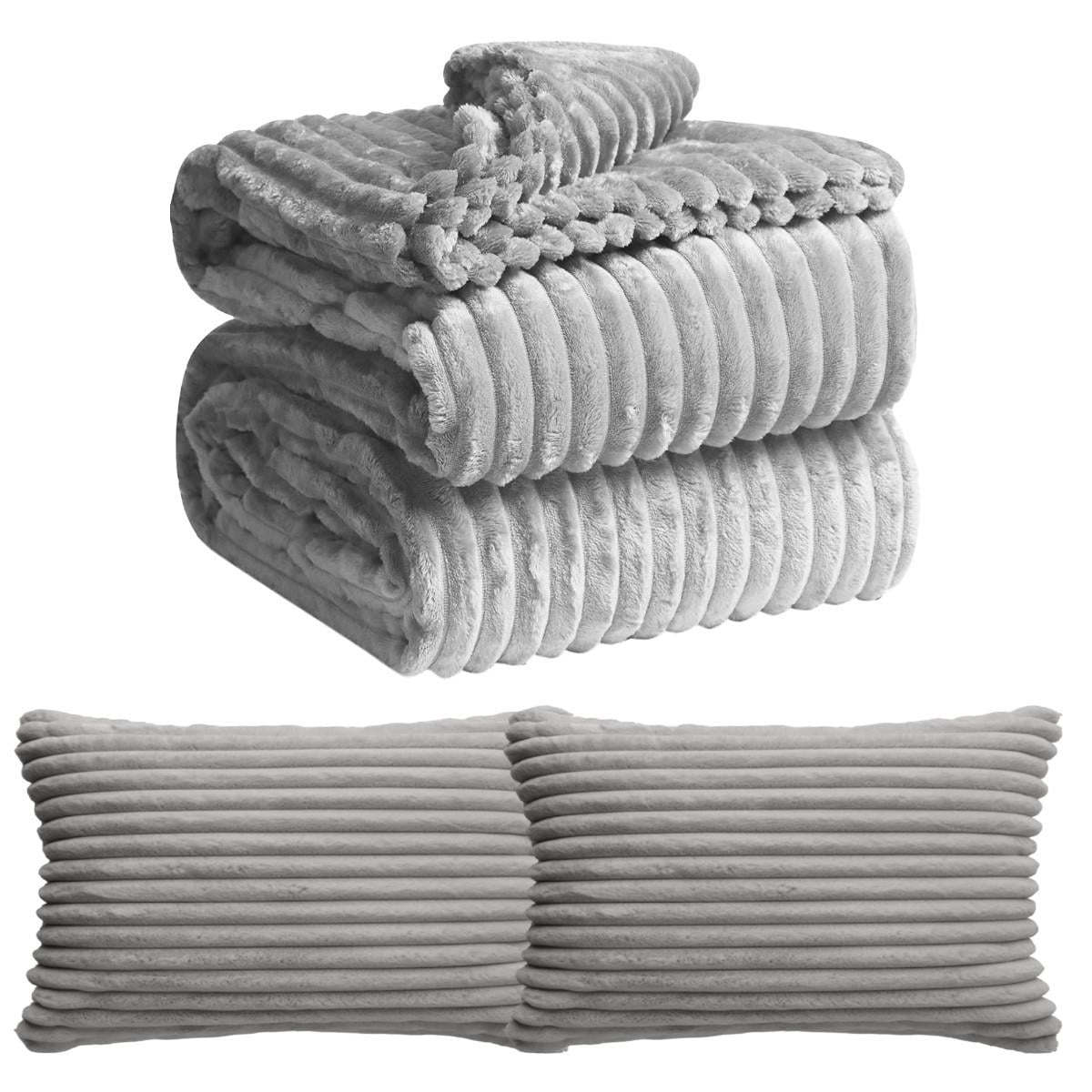 Набор плед и две наволочки KITUA Шарпей двуспальный Серый