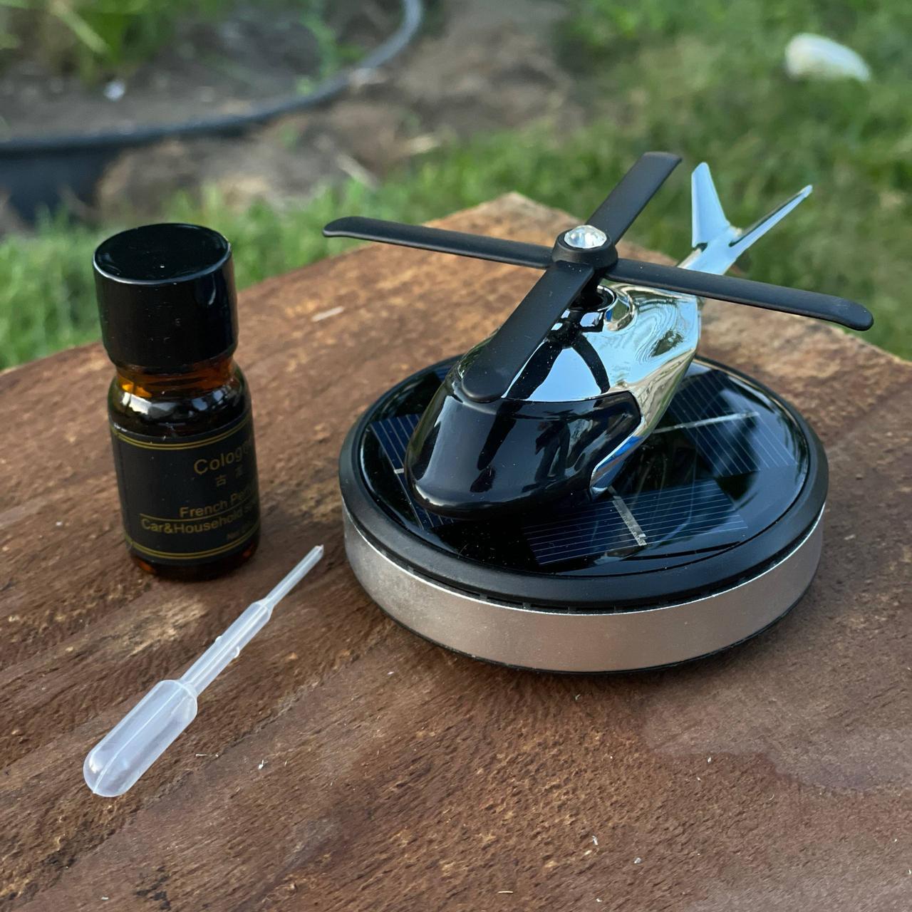 Ароматизатор в машину на сонячних елементах у формі вертольота Сірий - фото 4 Ароматизатор в машину на сонячних елементах у формі вертольота Сірий - фото 4