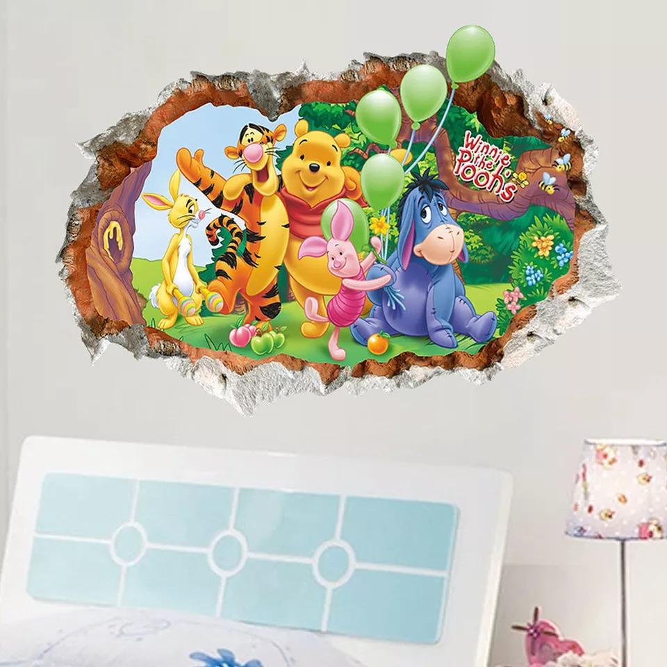 Наклейка дитяча вінілова Ведмедик Вінні та його друзі в дитячу кімнату з 3D ефектом 50х70 см - фото 2 Наклейка дитяча вінілова Ведмедик Вінні та його друзі в дитячу кімнату з 3D ефектом 50х70 см - фото 2