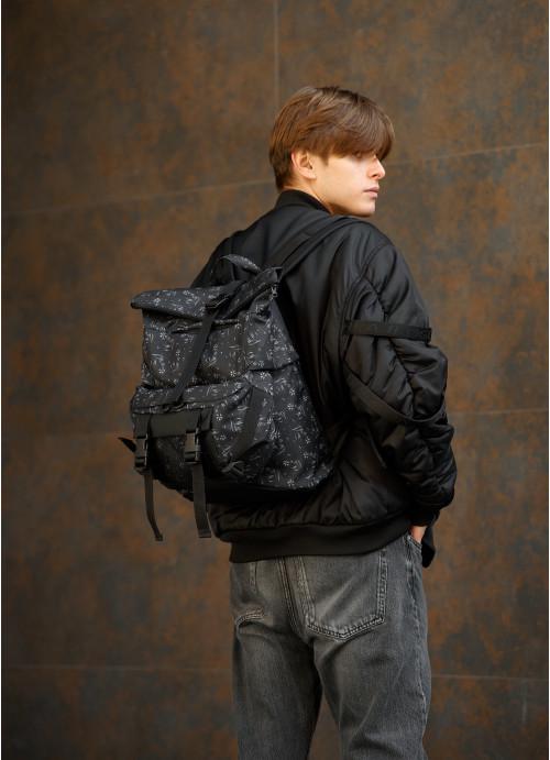 Рюкзак-трансформер мужской Sambag тканевый с поясной сумкой и отделением под ноутбук Черный (5620271841)