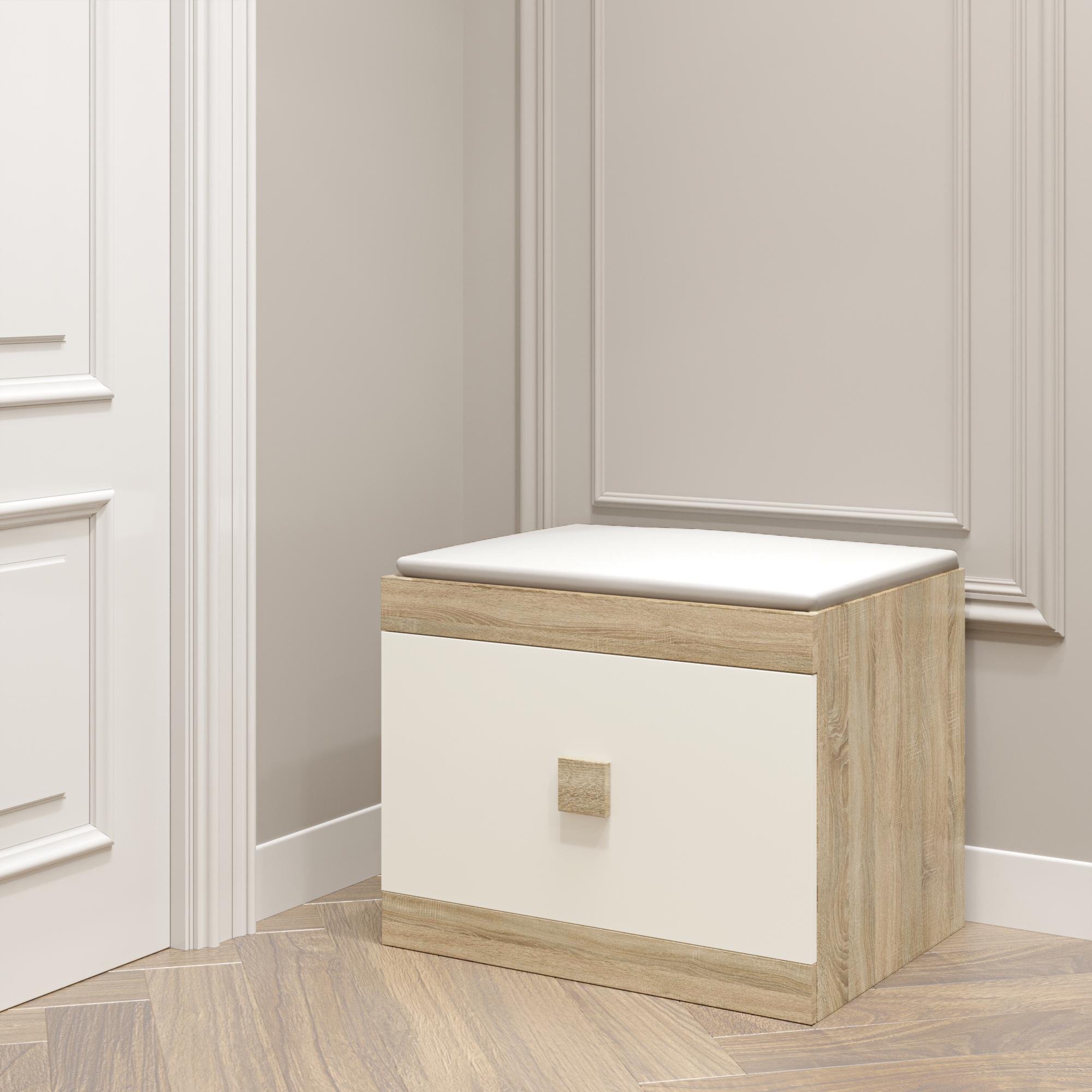 Тумба под обувь Everest Соната 600 600х376х466 мм Сонома/Белый (11292) - фото 4 Тумба под обувь Everest Соната 600 600х376х466 мм Сонома/Белый (11292) - фото 4