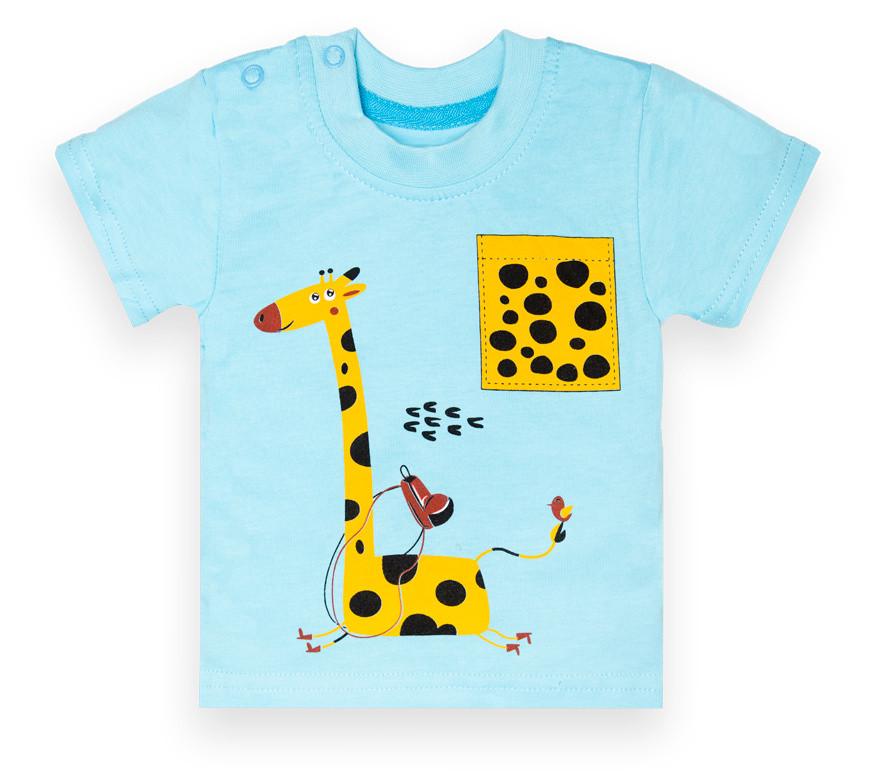 Футболка детская хлопковая для мальчиков Gabbi FT-22-1/1 62 см Бирюзовый (13125)