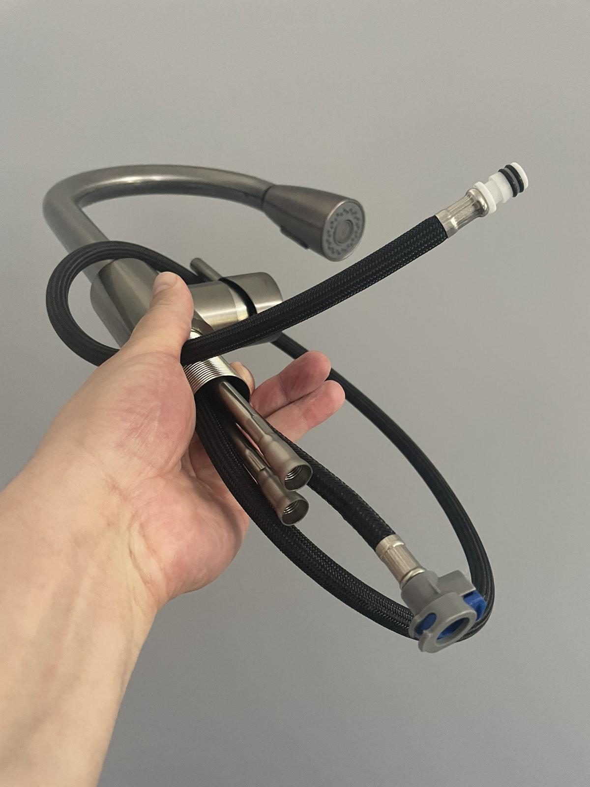 Мойка кухонная Kraft 5050 PVD Черный/крафт Kraft 3011 PVD с вытяжным изливом двухрежимный - фото 18