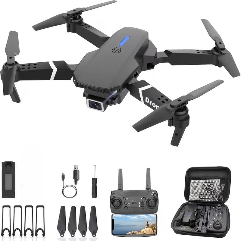 Квадрокоптер FPV E88 Pro 4K/HD камеры с барометром с кейсом Black (20260619)