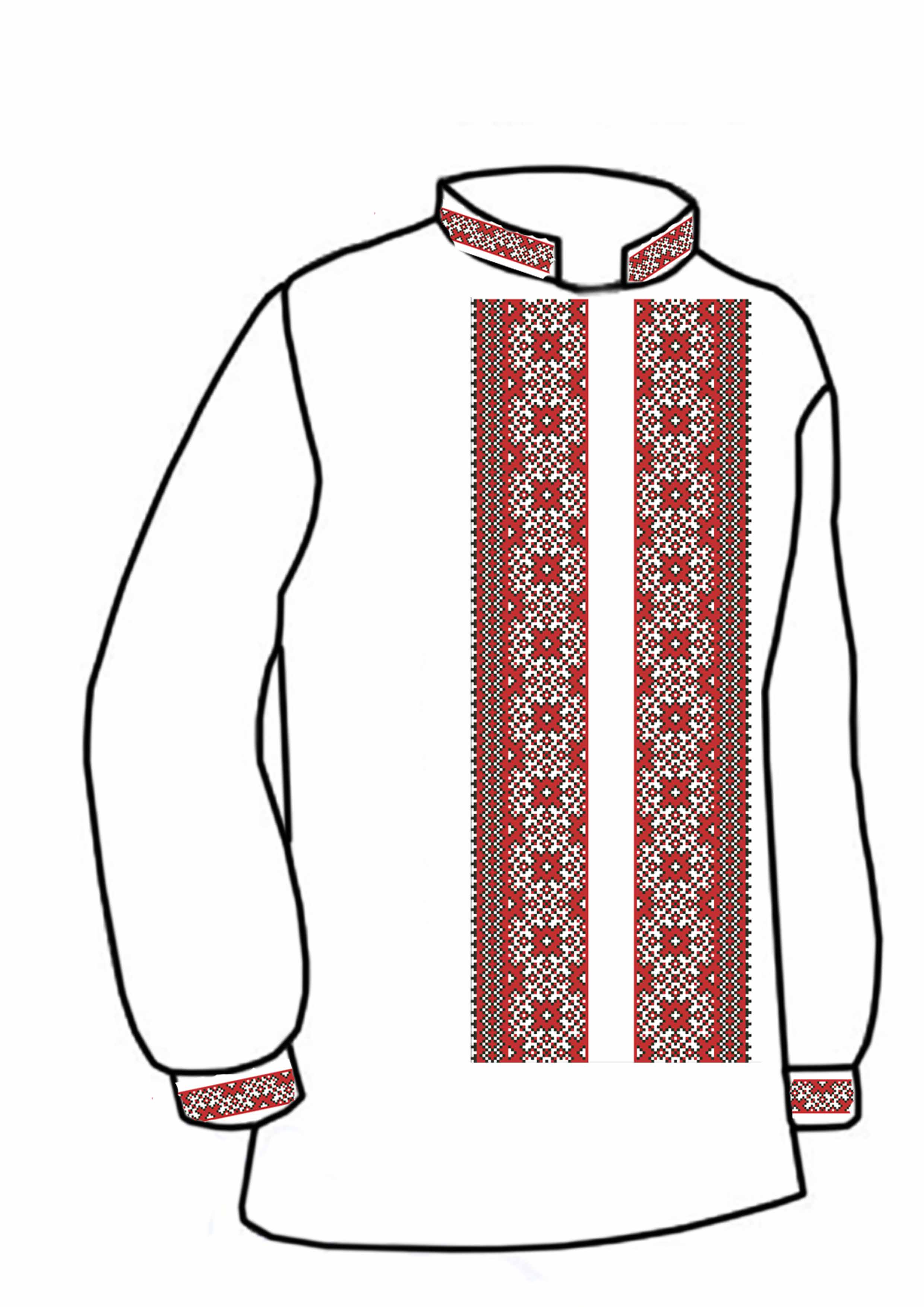 Заготовка для вишивки нитками або бісером сорочка СЧ-16 домоткане полотно Заготовка для вишивки нитками або бісером сорочка СЧ-16 домоткане полотно