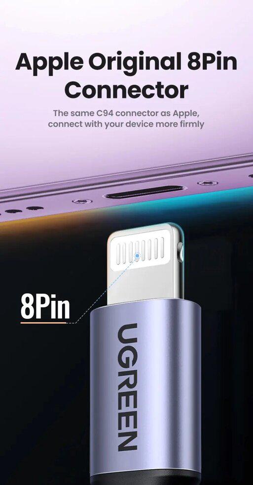 Кабель UGREEN US537 MFi Lightning to USB-C 20W PD Fast (90480) - фото 5