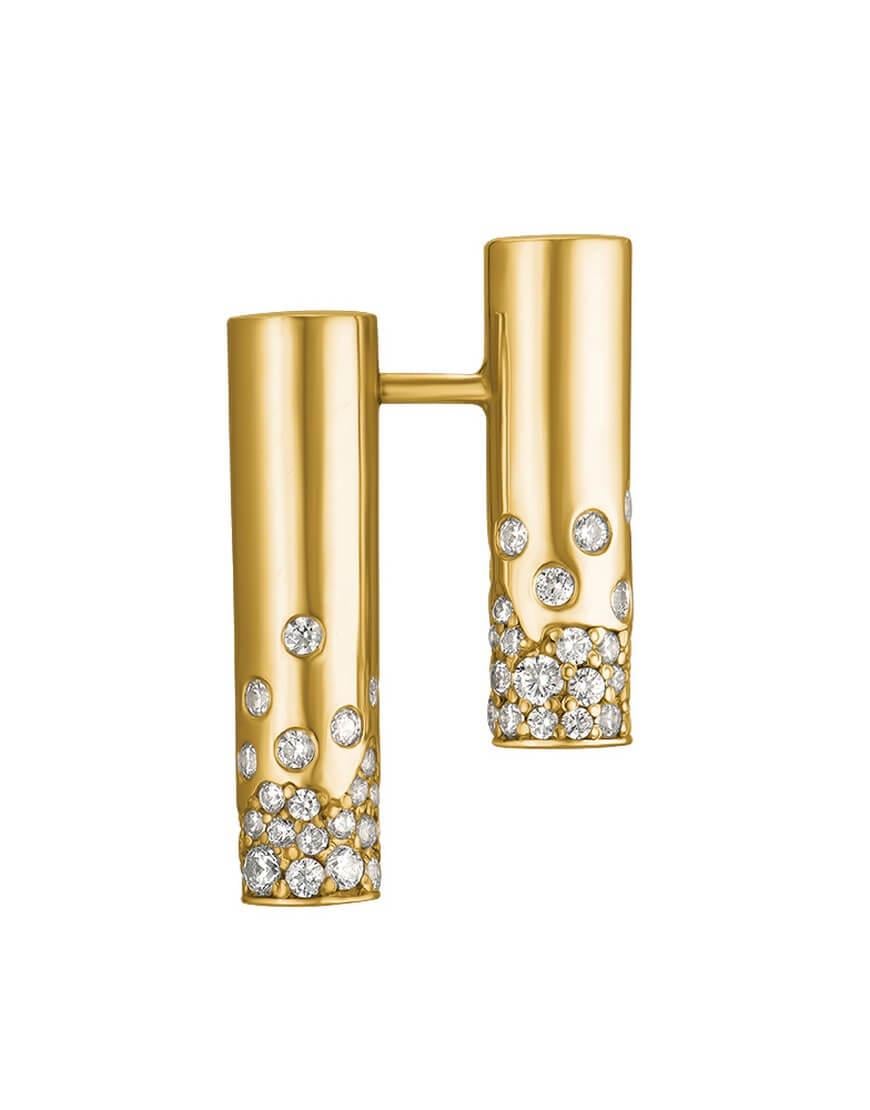 Сережки Balance з камінням жіночі RIMMART JEWELRY золоті One size