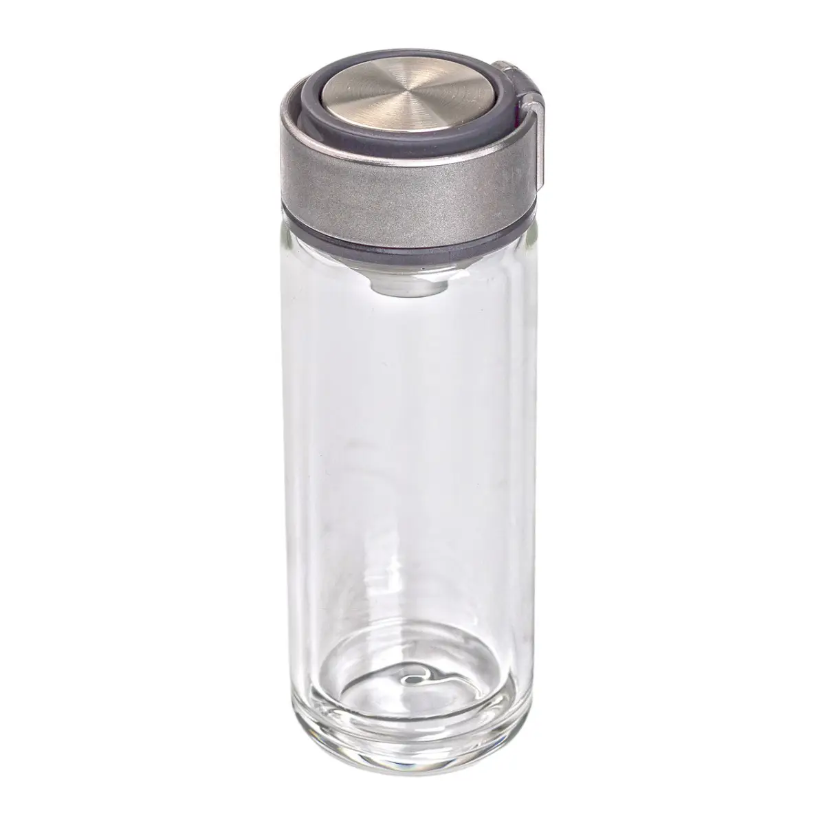 Термос стеклянный с двойными стенками и ситечком 330 мл Серый (HP-14-39G)