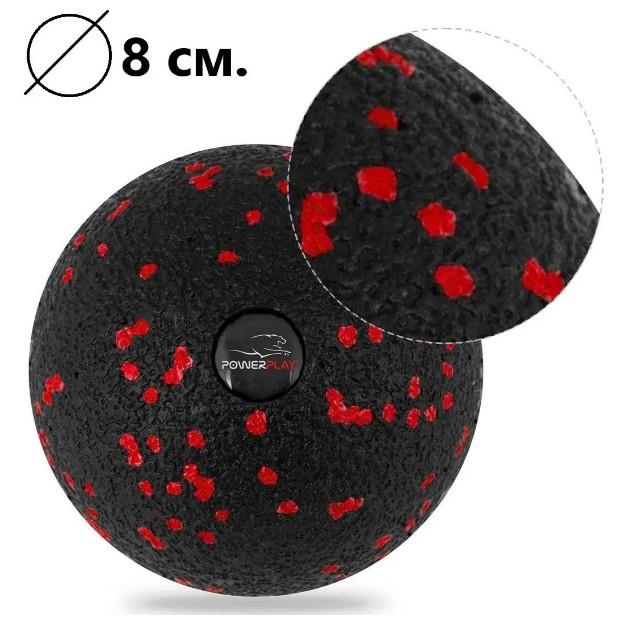 Набор для массажа PowerPlay PP-4096 ролик 33x14 см/2 мяча/резинка 11 кг Black (PP_4096_Black) - фото 4