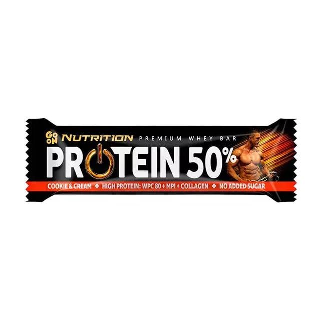 Протеиновый батончик 20 г белка без добавленного сахара GoOn Nutrition Protein Bar 50% 40 г Печиво/Крем