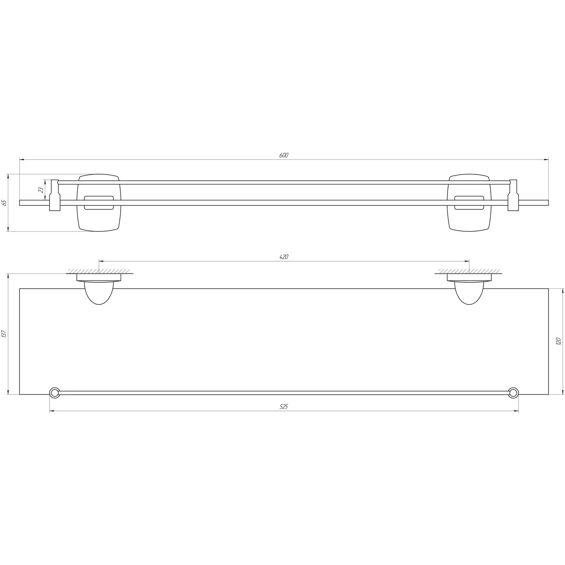 Полка стеклянная Perfect Sanitary Appliances RM 1702 (GSR-000021386) - фото 4