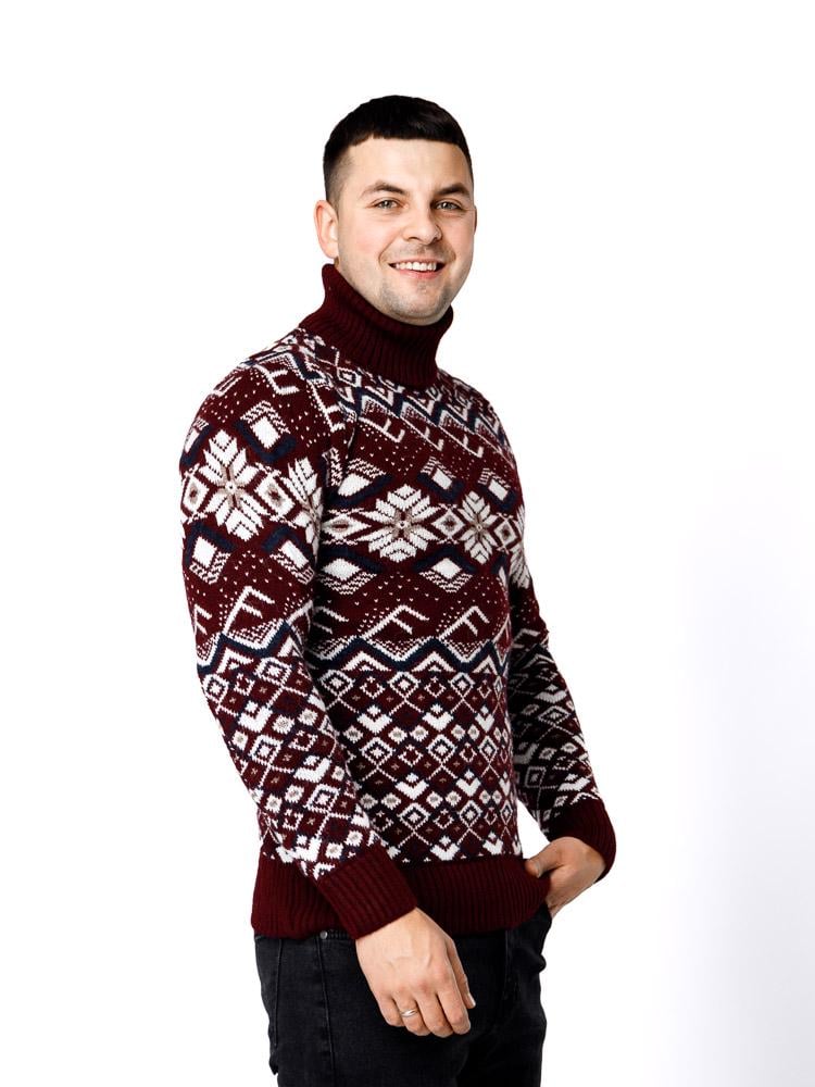 Светр чоловічий ЦБ-00233269 р. 48 Бордовий (SKT000941127) - фото 2 Светр чоловічий ЦБ-00233269 р. 48 Бордовий (SKT000941127) - фото 2