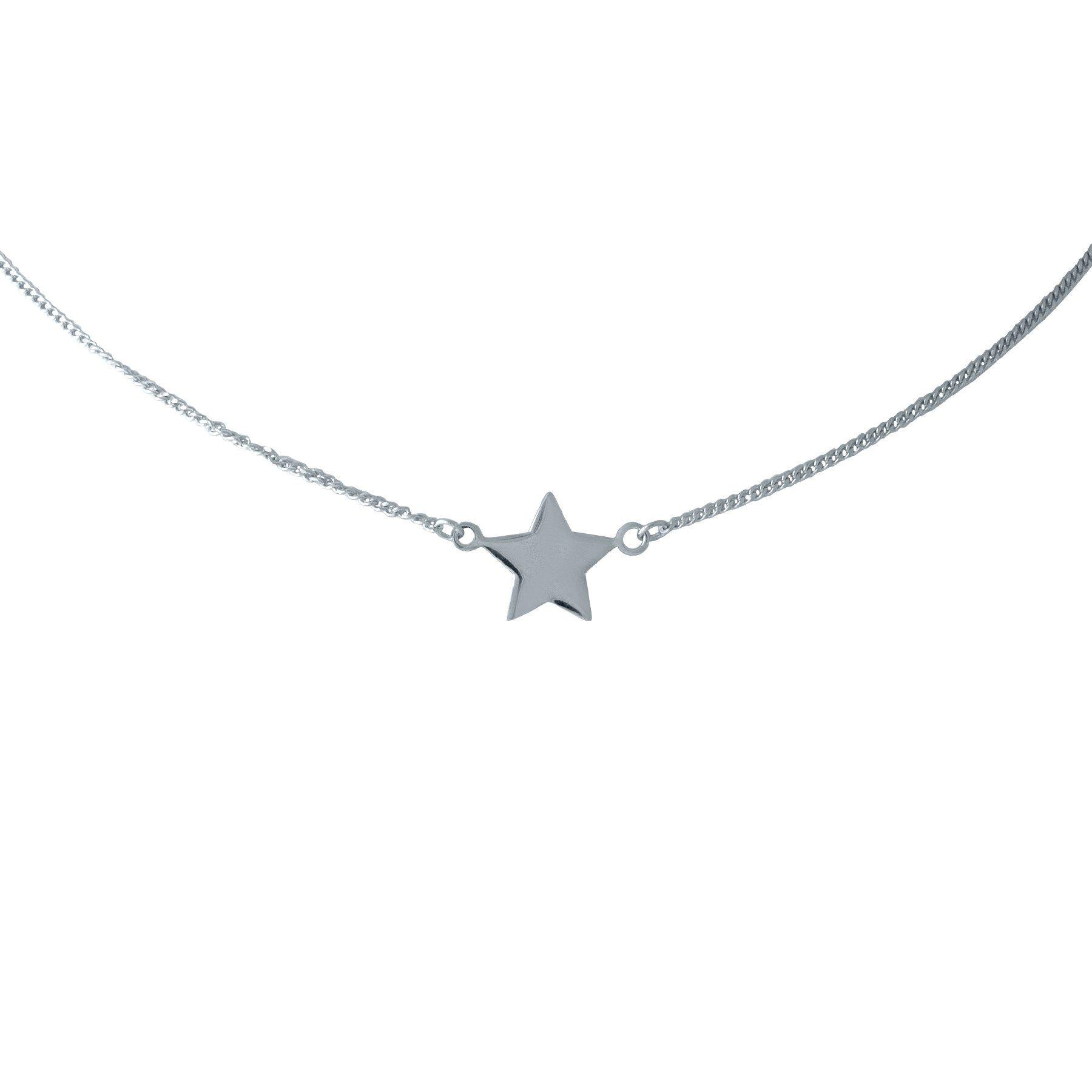 Колье серебряное с подвеской в виде звезды 40-45 см