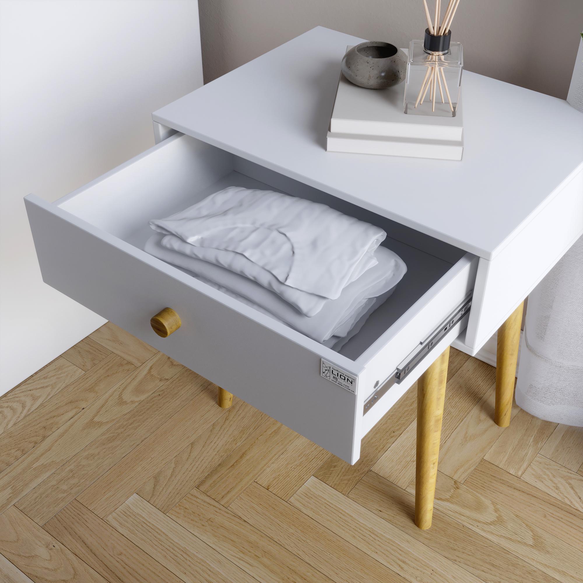 Прикроватная тумба на ножках Хьюге-4 450x330x510 мм Антрацит - фото 3 Прикроватная тумба на ножках Хьюге-4 450x330x510 мм Антрацит - фото 3