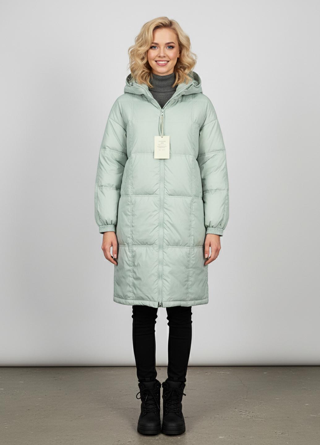 Пуховик женский Number Nine DW-014 демисезонный с капюшоном р. 42 Голубой (DW-014-42) - фото 4 Пуховик женский Number Nine DW-014 демисезонный с капюшоном р. 42 Голубой (DW-014-42) - фото 4