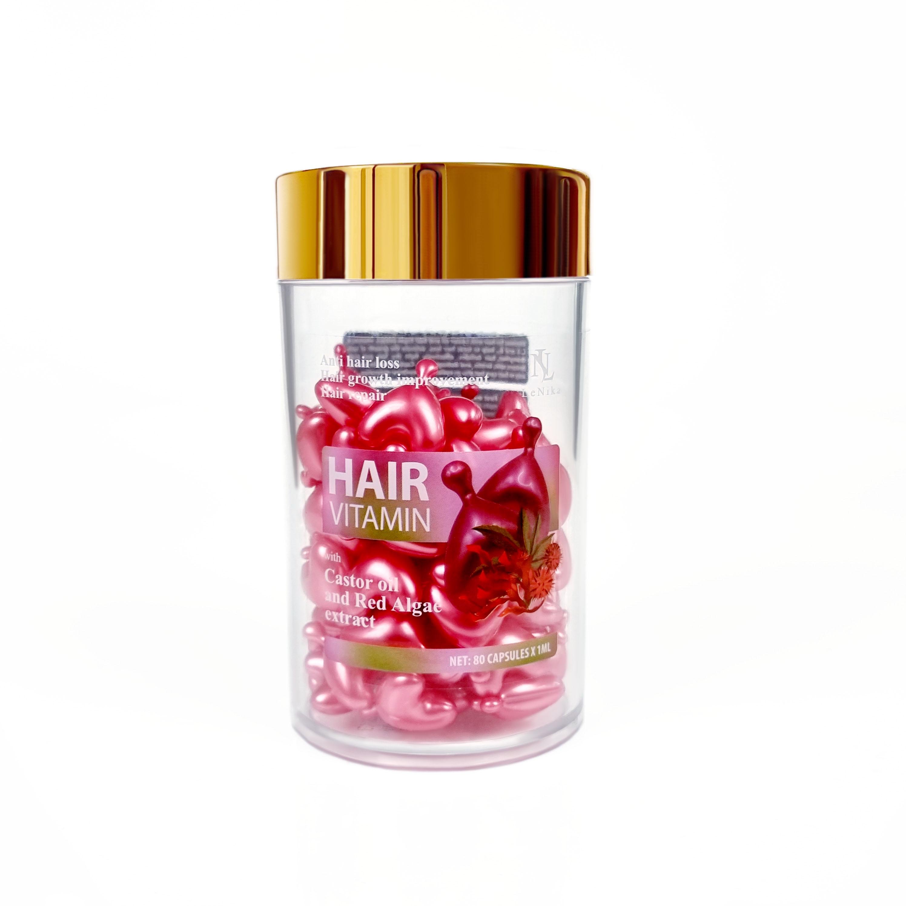 Капсулы от выпадения и роста волос LeNika с касторовым маслом экстрактом красных водорослей 40 капсул