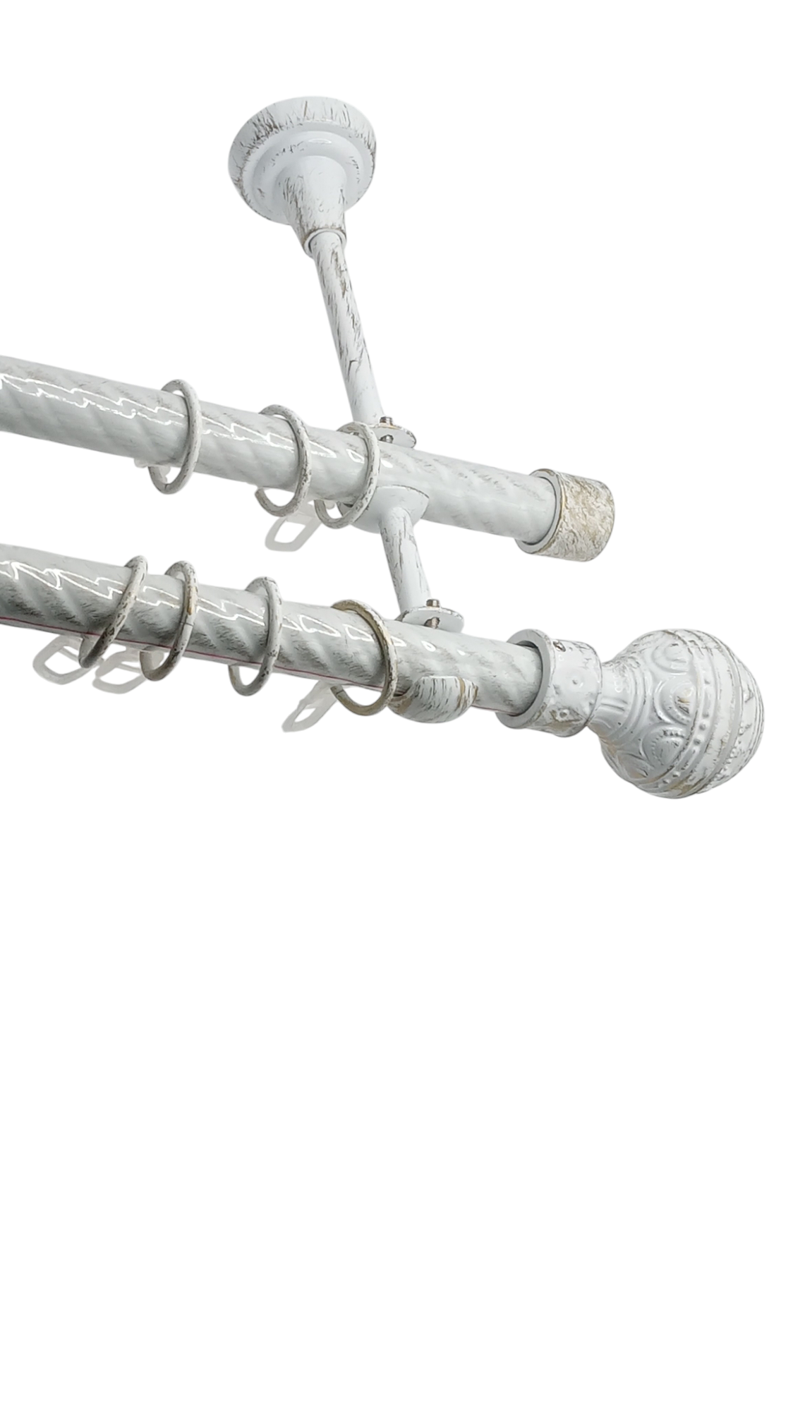 Карниз кованый Гоа двойной 19х19 мм 160 см Белое золото (1073)