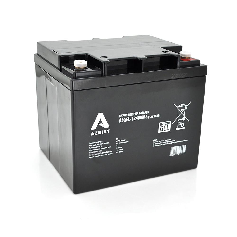 Акумуляторна батарея AZBIST Super GEL ASGEL-12400M6 12V 40Ah Black Case Акумуляторна батарея AZBIST Super GEL ASGEL-12400M6 12V 40Ah Black Case