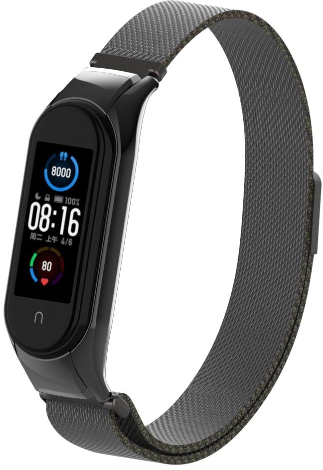 Ремешок Миланская петля Milano Thin Mesh Mi Band 5 Black (16094)