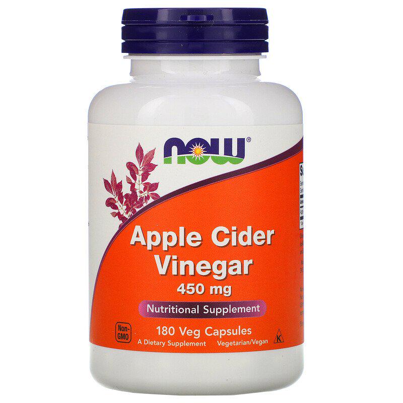 Яблучний оцет NOW Foods Apple Cider Vinegar 450 мг 180 Caps