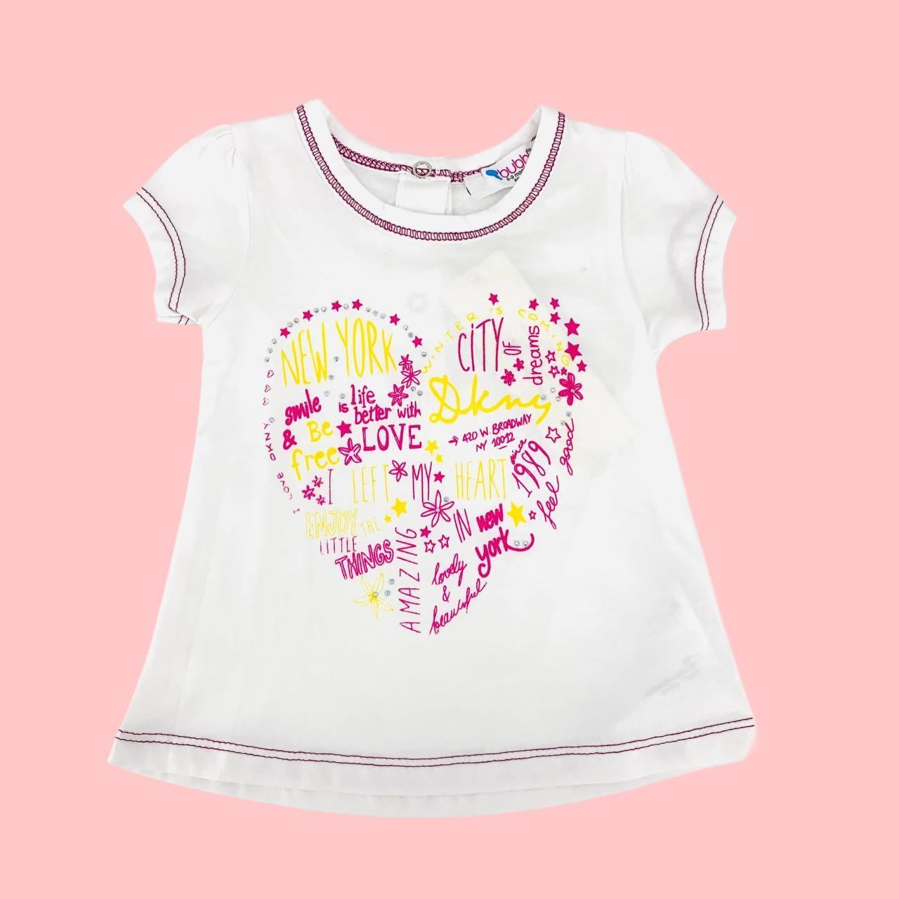 Футболка Bubble Kids 151-0062 6 серце 80 см 12 міс. Білий (32539268)